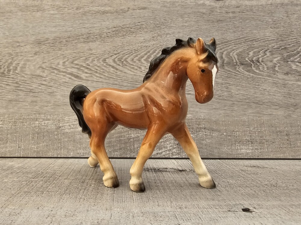 Vtg UCAGCO Ceramics JAPAN PALAMINO Horse Western Rustic Decor Equestrian
